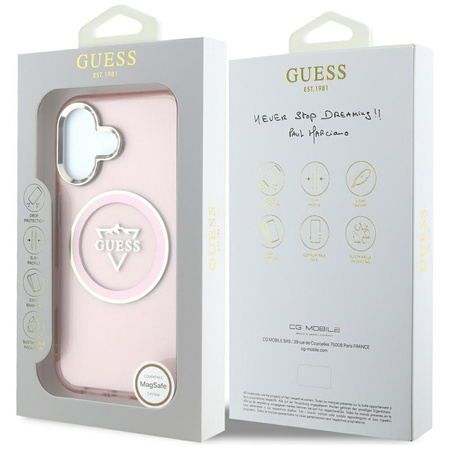 GUESS ETUI DO IPHONE 16 TPU MAGNETYCZNE Z LOGO METAL MOUNTAIN DO MAGSAFE
