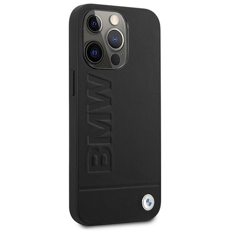 Etui BMW BMHMP14LSLLBK na iPhone 14 Pro - czarne Signature Logo Imprint Magsafe