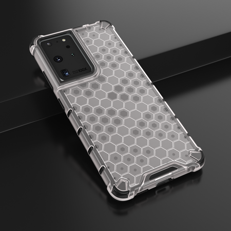 Honeycomb etui pancerny pokrowiec z żelową ramką Samsung Galaxy S22 Ultra przezroczysty