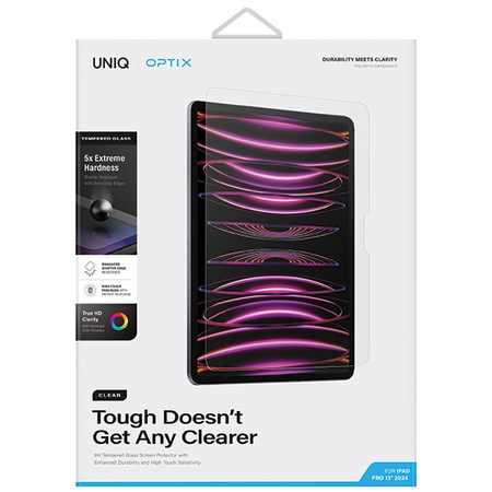 UNIQ SZKŁO HARTOWANE DO IPAD PRO 13 2024 Z APLIKATOREM ODPORNE NA ZADARCIER