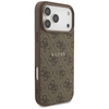 Etui Guess 4G Ring Classic Logo MagSafe do iPhone 17 Pro Max brązowy