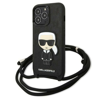 KARL LAGERFELD ETUI DO IPHONE 13 PRO 13 HARDCASE SKÓRA MONOGRAM PATCH BLACK