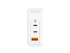 JELLICO ładowarka sieciowa C118 GaN PD 100W 2xUSB-C + 1xUSB QC3.0 + kabel USB-C - Lightning Biały