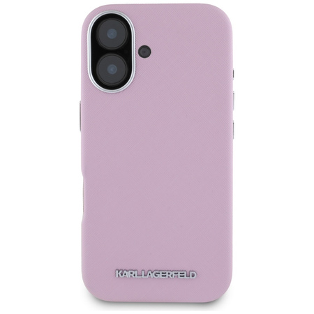 KARL LAGERFELD ETUI SAFFIANO FULL WRAPPED DO MAGSAFE IPHONE 16 RÓŻOWE LOGO