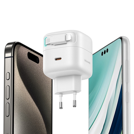 USAMS ŁADOWARKA ZWIJANY KABEL DO LIGHTNING DO IPHONE 11 12 13 14 35W PD