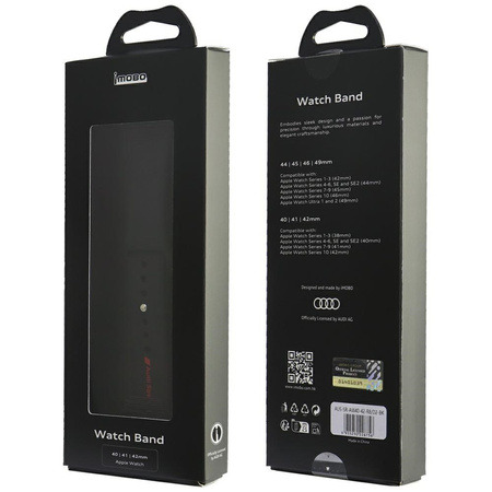 AUDI PASEK SPORTOWY DO APPLE WATCH 40 41 42MM CZARNY SILIKONOWY Z LOGO