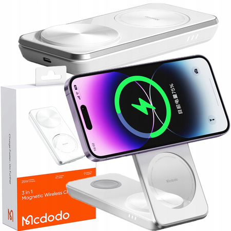 Stacja Dokująca 3w1 QI do iPhone, Airpods, Watch, biała, McDodo