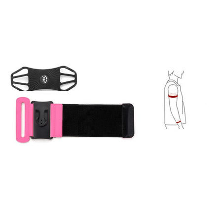 Etui opaska sportowa na nadgarstek armband do biegania na telefon do 6'' cali różowy