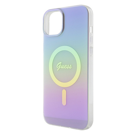 GUESS ETUI HARDCASE DO IPHONE 15 14 13 DO MAGSAFE IML IRIDESCENT FIOLETOWY