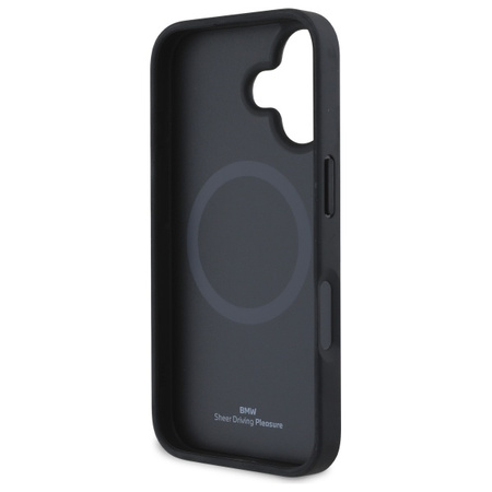 BMW BMHMP16S23RDDK iPhone 16 6.1        czarny/black hardcase Sign Leather Diamond Metal Logo MagSafe