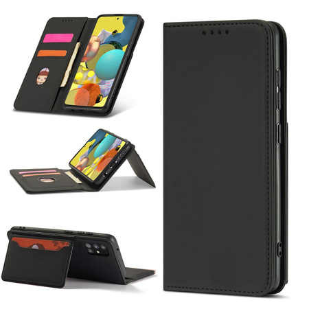 Magnet Card Case etui do Xiaomi Redmi Note 11 Pro pokrowiec portfel na karty kartę podstawka czarny