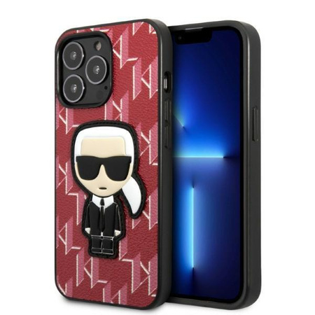 Etui Karl Lagerfeld KLHCP13XPMNIKPI na iPhone 13 Pro Max hardcase - czerwone Monogram Ikonik Patch