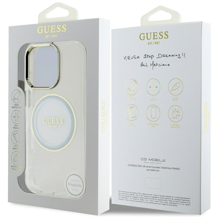 GUESS ETUI DO IPHONE 16 PRO MAX DO MAGSAFE LOGO CLASSIC BIAŁE WYSOKA JAKOŚĆ