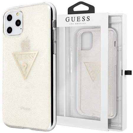 Guess GUHCN58SGTLGO iPhone 11 Pro złoty/gold hard case Glitter Triangle