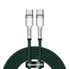 Baseus Cafule Metal Data kabel USB Typ C - USB Typ C 100 W (20 V / 5 A) Power Delivery 2 m zielony (CATJK-D06)
