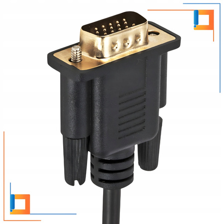 CO2 KABEL VGA - HDMI PRZEJŚCIÓWKA KONWERTER ADAPTER AUDIO FULL HD 60HZ 2M