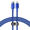 Baseus Crystal Shine Series kabel przewód USB do szybkiego ładowania i transferu danych USB Typ C - Lightning 20W 1,2m niebieska (CAJY000203)