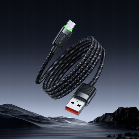 MCDODO KABEL USB-C SZYBKIE ŁADOWANIE DO SAMSUNG XIAOMI TYP C 6A 100W 1M LED