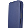 iCarer CE Premium Leather Folio Case skórzane etui iPhone 14 Plus z klapką magnetyczne MagSafe niebieski (WMI14220715-BU)