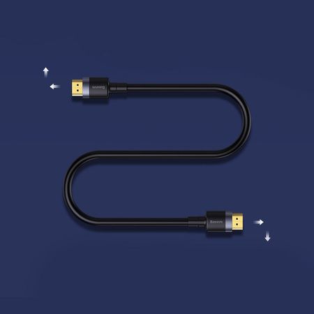 Baseus Cafule kabel przewód HDMI 2.0 4K 60 Hz 3D 18 Gbps 2 m czarny (CADKLF-F01)