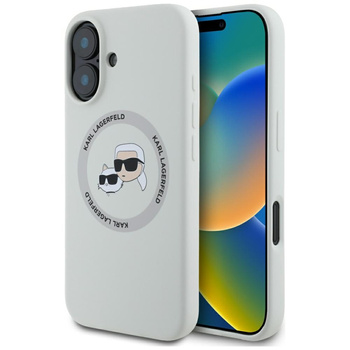 KARL LAGERFELD ETUI SILICONE DOUBLE HEADS AND CIRCLE DO IPHONE 16