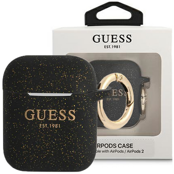 Guess GUA2SGGEK AirPods cover czarny/black Silicone Glitter