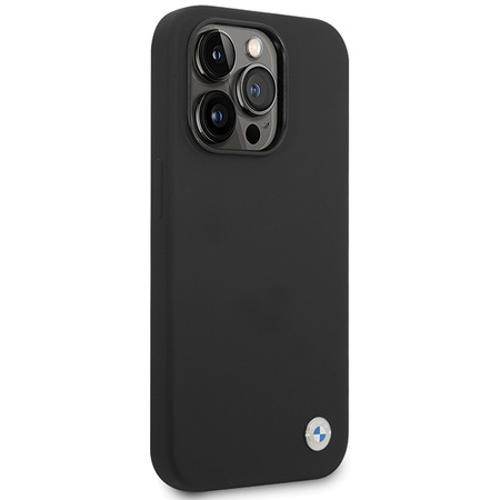 BMW ETUI SILIKONOWE DO IPHONE 15 PRO MAX 6.7 BMHCP15XSILBK Z LOGO METALOWYM