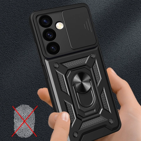Etui Hybrid Armor Camshield do Samsung Galaxy S24 pancerne z osłoną na aparat - czarne