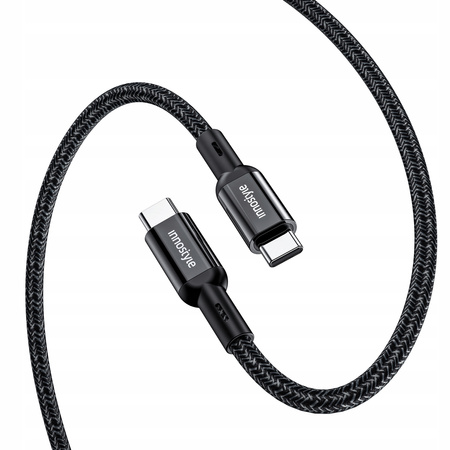 INNOSTYLE POWERFLEX ULTRA KABEL USB-C SZYBKIE ŁADOWANIE THUNDERBOLT 10GBPS 100W KEVLAR 2M CZARNY