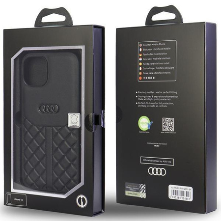 Etui Audi Genuine Leather na iPhone 11 / Xr - czarne AU-TPUPCIP11R-Q8/D1-BK