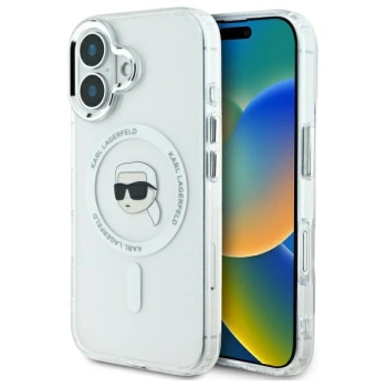 KARL LAGERFELD ETUI MAGNETYCZNE DO IPHONE 16 PLUS HARDCASE METAL KARL HEAD