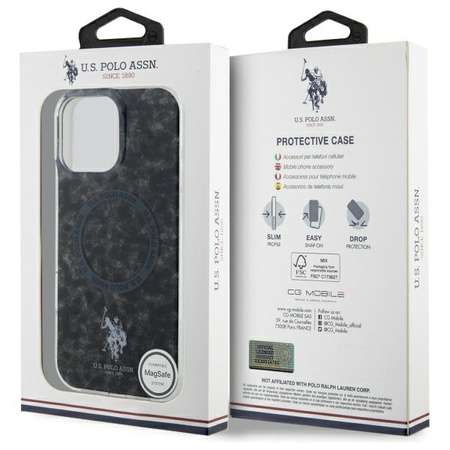 US POLO ASSN POKROWIEC DO MAGSAFE DO IPHONE 16 PRO 6.3 CZARNY Z RINGIEM