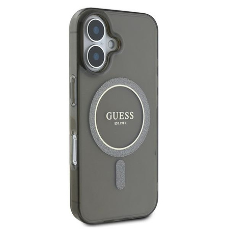 GUESS ETUI HARDCASE IML GLITTER CIRCLE DO MAGSAFE DO IPHONE 16 6.1