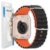 BELINE PASEK SILIKONOWY DO APPLE WATCH 38 40 41MM CZARNY POMARAŃCZOWY WAVES