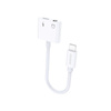 Dudao adapter przejściówka rozdzielacz słuchawkowy USB Typ C - USB Typ C / 3,5 mm mini jack biały (L13T white)