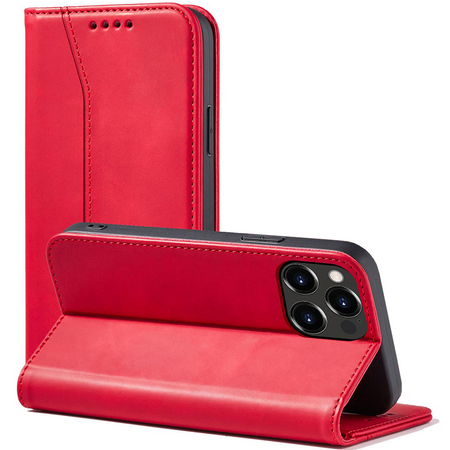 Magnet Fancy Case etui iPhone 14 Pro pokrowiec z klapką portfel podstawka czerwone