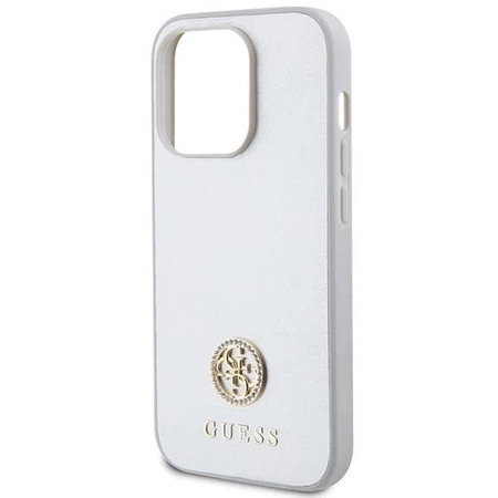 Etui Guess Strass Metal Logo do iPhone 15 Pro Max - srebrne
