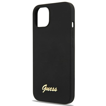 Guess GUHMP13MLSLMGBK iPhone 13 6,1" black/czarny hardcase Silicone Script Gold Logo Magsafe