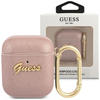 Guess GUA2SASMP AirPods cover różowy/pink Saffiano Script Metal Collection