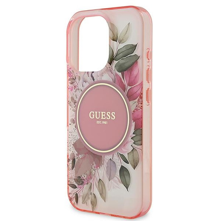 GUESS CASE DO IPHONE 16 PRO MAX 6.9 DO MAGSAFE KWIATOWE WZORY Z TONAL