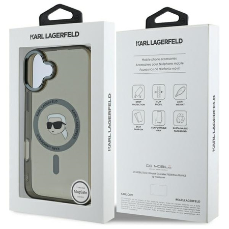 KARL LAGERFELD ETUI HARDCASE DO IPHONE 16 PLUS 6.7 DO MAGSAFE IML METAL