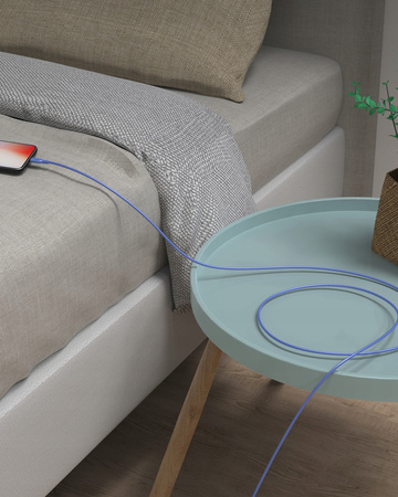 INNOSTYLE JAZZY KABEL USB-C LIGHTNING MFI SZYBKIEGO ŁADOWANIA DO IPHONE KEVLAR 1M NIEBIESKI