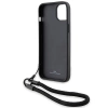 Etui BMW Signature Leather Wordmark Cord na iPhone 15 Plus / 14 Plus - czarne