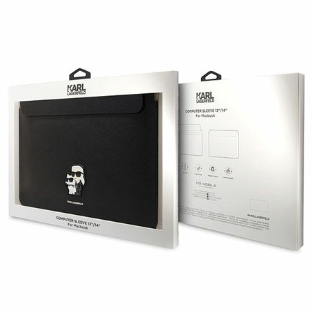 Karl Lagerfeld Sleeve KLCS14SAKCPMK 14 czarny/black Saffiano Karl&Choupette