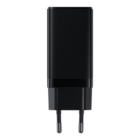 Baseus GaN3 Pro szybka uniwersalna ładowarka sieciowa GaN 2 x USB Typ C / USB 65W PD3.0, QC4.0+, AFC czarny + kabel USB Typ C - USB Typ C 1m (CCGP050101)