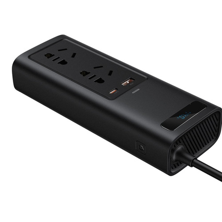 Baseus samochodowa przetwornica inwerter prądu 150W 220V (wtyczka EU i CN) czarny (CRNBQ-A01)