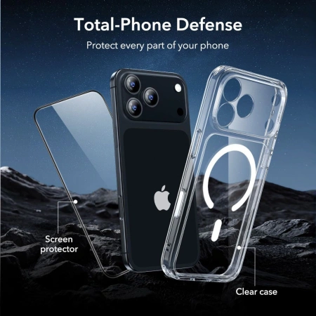 ESR ZESTAW CLASSIC HYBRID MAGSAFE DO IPHONE 17 PRO MAX Z SZKŁEM HARTOWANYM
