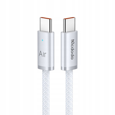 MCDODO KABEL USB-C USB-C SZYBKIE ŁADOWANIE USB TYP C 240W 2M LED BIAŁY