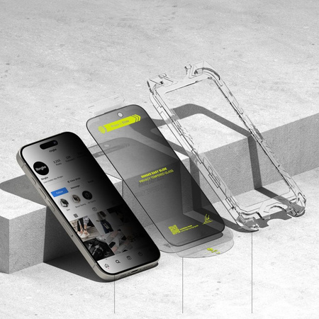 RINGKE SZKŁO EASY SLIDE 2-PACK DO IPHONE 16 PRO PRIVACY Z WYSOKIEJ