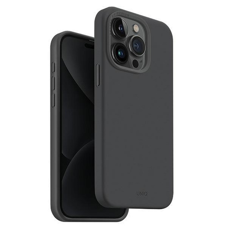 UNIQ etui Lino Hue iPhone 15 Pro 6.1" Magclick Charging szary/charcoal grey